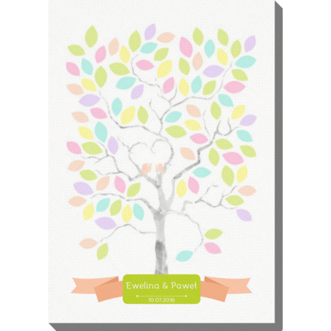 Pastelowe drzewko gości